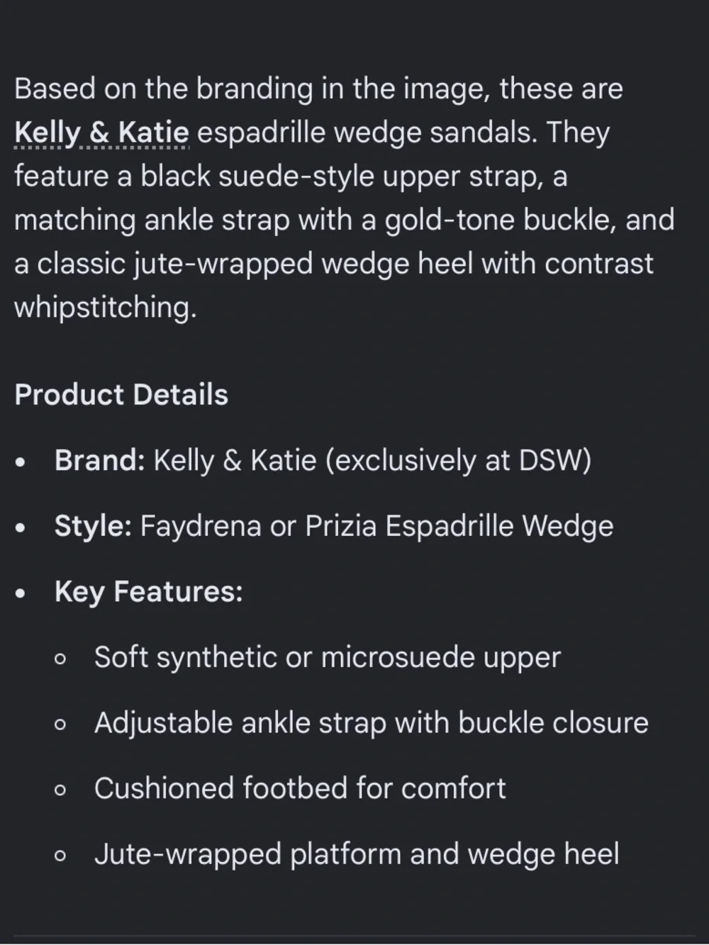 Kelly & Katie Black Espadrille Wedge Ankle-Tie Sandals